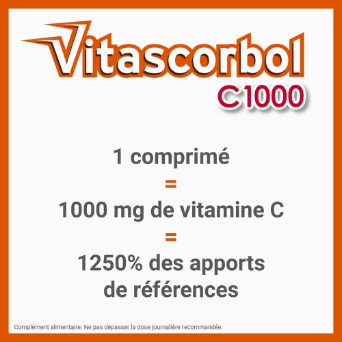 Vitamine C Vitascorbol 1000mg : Fatigue & Défenses renforcées