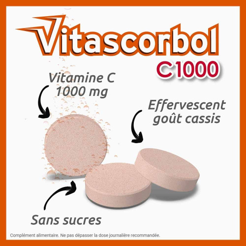 Vitamine C Vitascorbol 1000mg : Fatigue & Défenses renforcées