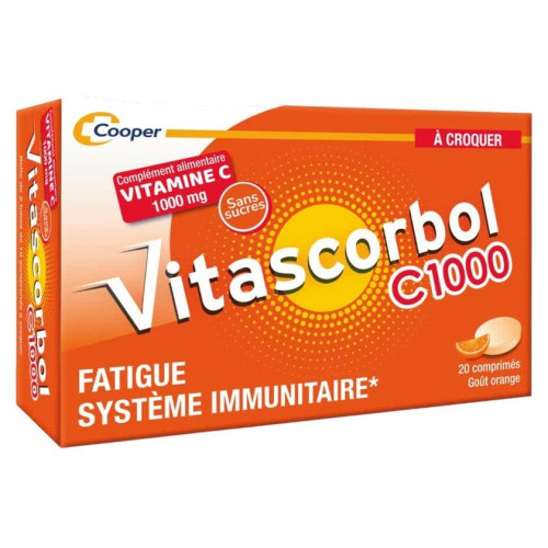 Vitascorbol Vitamine C 1000 20 comprimés à croquer