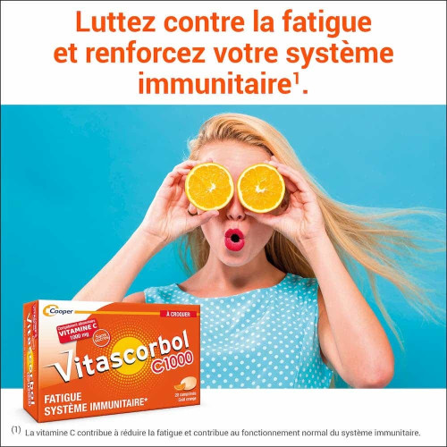 Vitascorbol Vitamine C 1000 20 comprimés à croquer