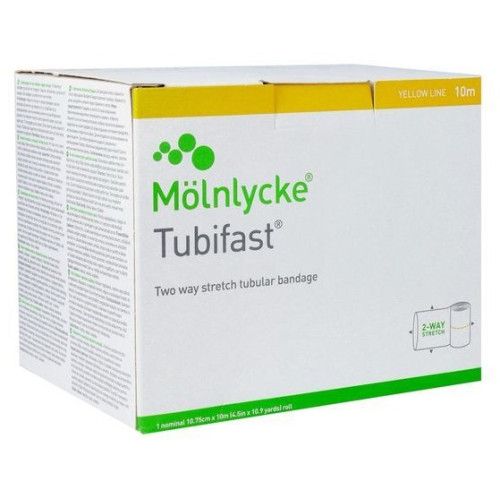 Tubifast Jaune : Bandage fiable pour pansements - 10m x 10,75cm