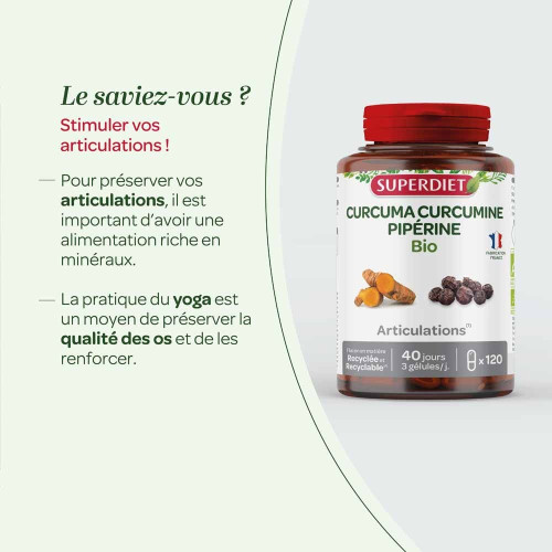 Curcuma Pipérine Bio Super Diet - Soulagement Articulaire Naturel