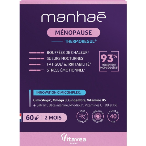 Manhae Ménopause : Gélules Thermorégulantes pour Bouffées de Chaleur