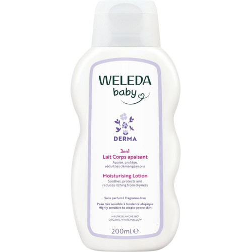 Weleda Lait Corps Bébé Apaisant 3en1 - Peaux Sèches & Sensibles 200ml