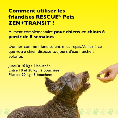 Fleurs de Bach Zen+Transit : Friandises apaisantes pour chiens
