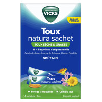 Vicks Toux Natura Adulte : 14 Sachets - Soulagement Naturel de la Toux
