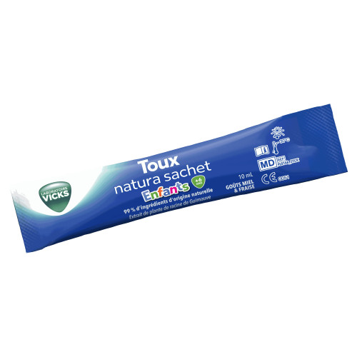 Vicks Toux Natura Enfants : Sirop Naturel Anti-Toux - 14 Sachets