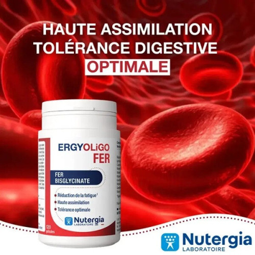 Ergyoligo Fer : Complément Fer Bisglycinate 14 mg - 120 Gélules