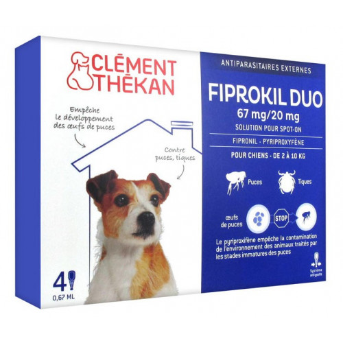 CLEMENT THEKAN Fiprokil Duo Chien 2 - 10 Kg 4 Pipettes-8233