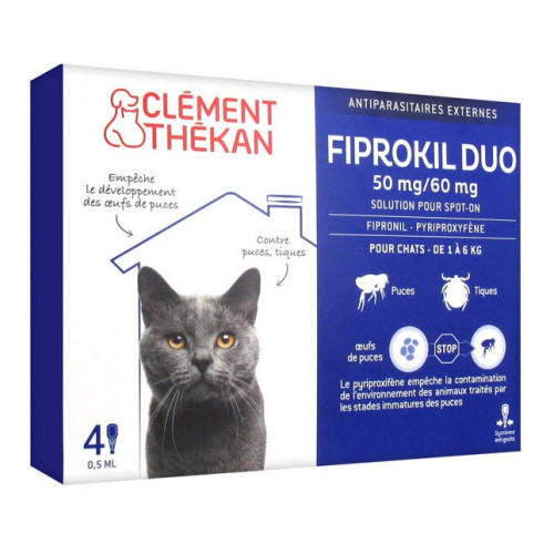 CLEMENT THEKAN Fiprokil Duo Chat 4 Pipettes-8234