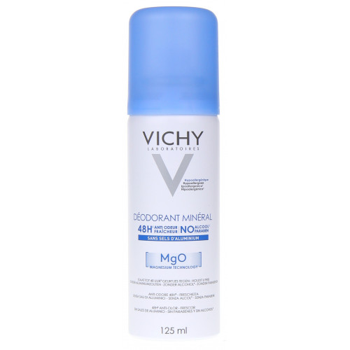 VICHY Déodorant Minéral 125mL - Efficacité 48h Sans Aluminium