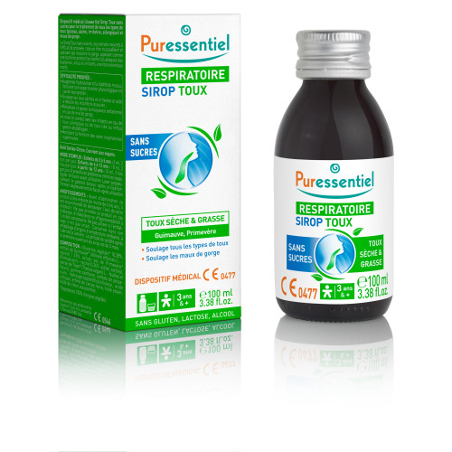 Sirop Toux Puressentiel : Soulagement naturel sans sucres - 100 ml