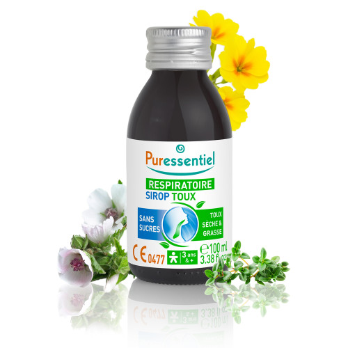 Sirop Toux Puressentiel : Soulagement naturel sans sucres - 100 ml