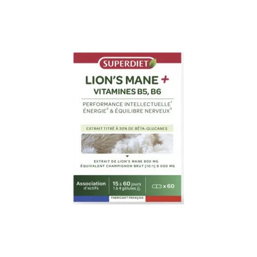 Superdiet Lion's Mane+ : Énergie & Cerveau - 60 Gélules