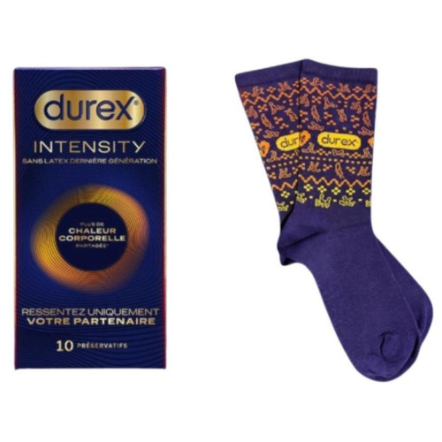 Durex : 10 préservatifs sans latex ultra-fins + cadeau chaussettes