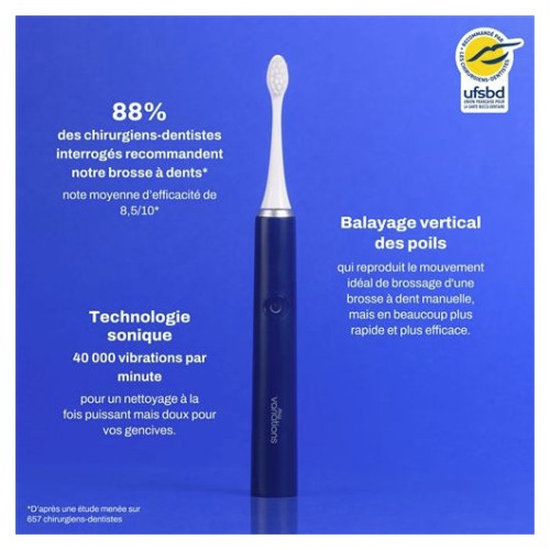 Brosse à dents électrique sonique Midnight Blue - Hygiène ultra-douce