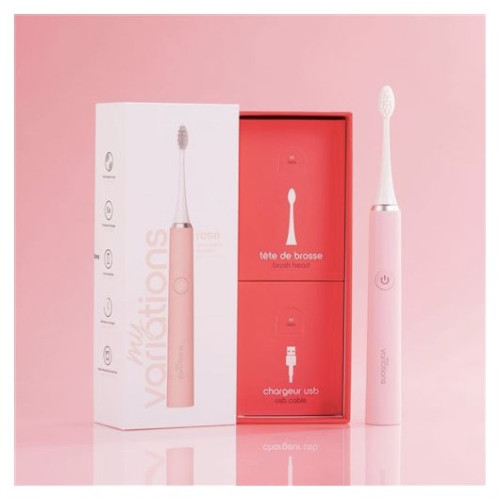Coffret brosse électrique rose : nettoyage sonique doux pour gencives
