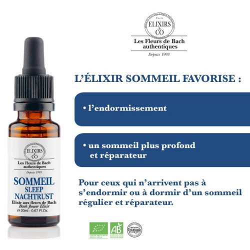 Elixirs & Co : Fleurs de Bach Sommeil - Apaisement Naturel 20ml