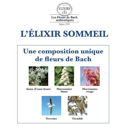 Elixirs & Co : Fleurs de Bach Sommeil - Apaisement Naturel 20ml