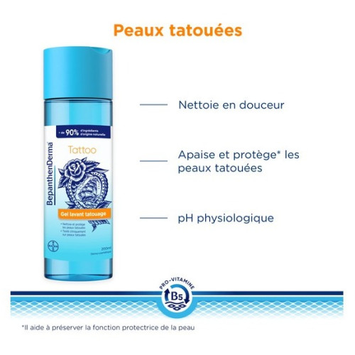 Bepanthen Tattoo Gel Lavant 200ml Soin Peau Tatouée Apaisant