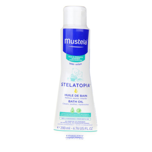 MUSTELA STELATOPIA Huile Bain Lactée 200mL - Apaise Rougeurs Intenses