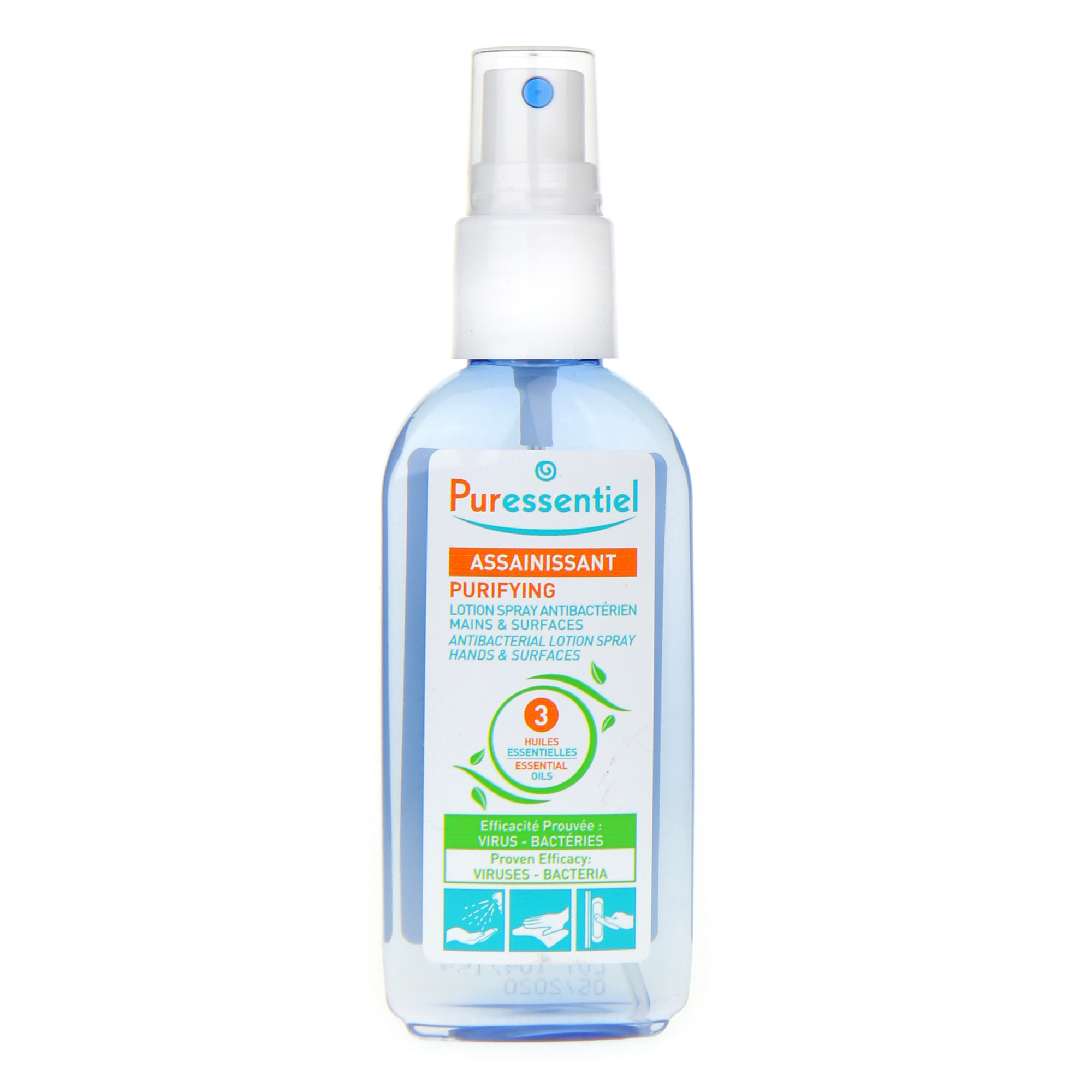 Puressentiel Spray Antibactérien 80mL - Assainissant aux 3 Huiles  Essentielles - Pharma360