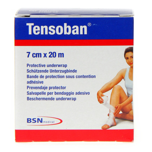 Bande de protection Tensoban BSN Médical sous la contention adhésive