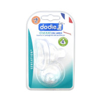 DODIE Sensation+ 2 Tétines Plate Col Large 6 Mois et + Débit 4 Liquide Épais-9210
