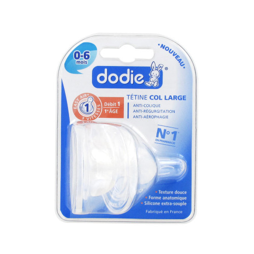 DODIE 2 Tétines Silicone Col Large 0-6 Mois 3 Vitesses Débit 1-9212