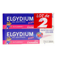 ELGYDIUM Kids Gel Dentifrice Protection Caries 2/6 Ans Lot de 2 x 50 ml-9280