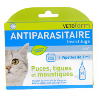 VETOFORM Vetoform Antiparasitaire chat 3 pipettes-9635
