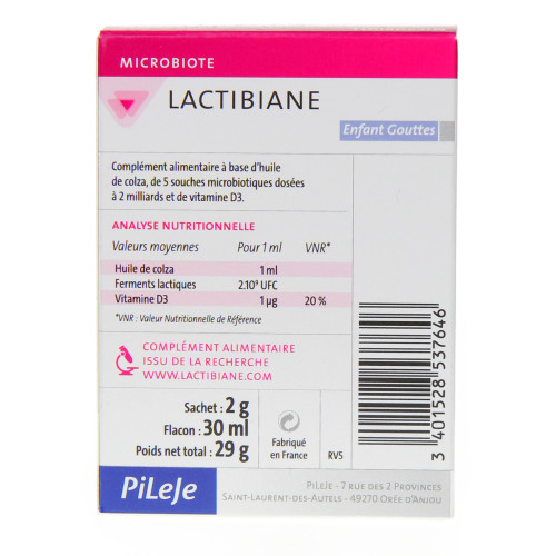 PILEJE Lactibiane Enfant 30mL - Soutien Croissance Osseuse