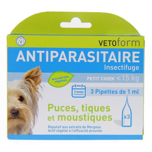 VETOFORM Antiparasitaire Petit chien 3 pipettes-9703