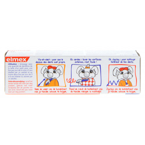 Elmex Dentifrice Enfant 2x50mL - Hygiène et soin dents de lait Elmex Dentifrice Enfant 2x50mL - Hygiène et soin dents de lait