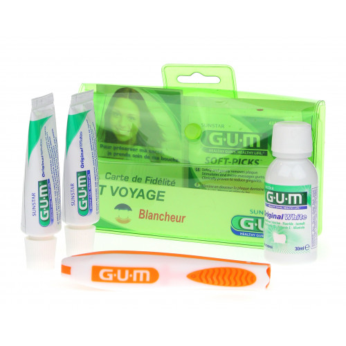 GUM Kit Voyage Blancheur 1 Kit - Hygiène Orale Parfaite avec